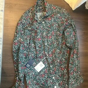 Boggi Milano Men’s Floral Dress Shirt, Medium Slim Fit 39/15-1/2